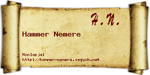 Hammer Nemere névjegykártya